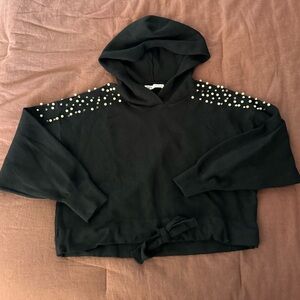Zara Black Cozy Hoodie with Label Detail